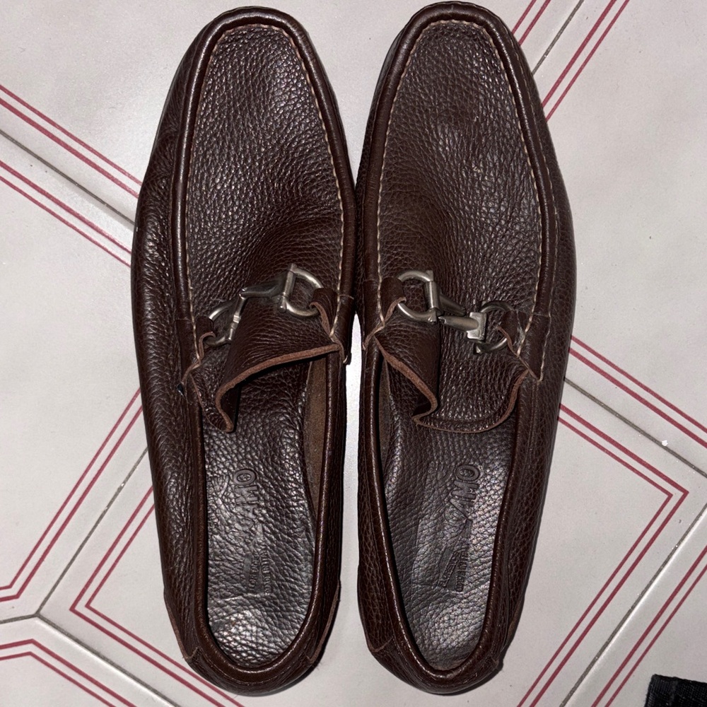 Salvatore Ferragamo Men's Brown Leather Loafers Size 10